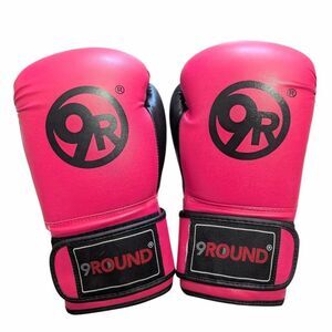 9Round Hot Pink & black boxing kickboxing adult gloves
